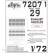 72071 SX-Art 1/72 Paint Mask MiGG-29 Exhaust Nozzles (Zvezda)