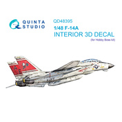 QD48395 Quinta Studio 1/48 3D Декаль интерьера кабины F-14A (HobbyBoss)