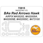 72815 KV Models 1/72 Окрасочная маска для BAe Red Arrows Hawk (AIRFIX #A55202, #A02005A, #A02005B, #A02005C, #A73100) + маски на диски и колеса