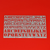 3812 Jas Stencil letters, Latin alphabet, 78 characters