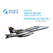 QD48280 Quinta Studio 1/48 3D Cabin interior Decal F/A-18C late (HobbyBoss)