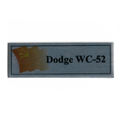 T377 Plate Plate for the American army car Dodge WC-52, 60x20 mm, silver, flag of the USSR