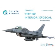 QD48032 Quinta Studio 1/48 3D Декаль интерьера кабины F-16D (для модели Hasegawa)