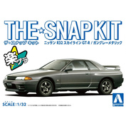 06353 Aoshima 1/32 Автомобиль Nissan R32 Skyline GT-R - Вороненый серый металлик (The Snap Kit)