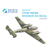 QD72179 Quinta Studio 1/72 3D Декаль интерьера для Bf 110C/D/E (Eduard)