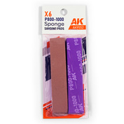AK9552 AK Interactive Губка с зернистостью P800-1000 (6 шт.) / Sponge P800-1000 Grit (6 Units)