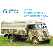 QD35032 Quinta Studio 1/35 3D Декаль интерьера кабины Renault AHN 3.5t (ICM)