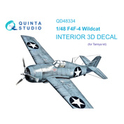 QD48334 Quinta Studio 1/48 3D Декаль интерьера кабины F4F-4 Wildcat (Tamiya)