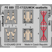 FE889 Eduard 1/48 Фототравление для модели С-17/22UM3K seatbelts STEEL