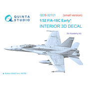 QDS-32101 Quinta Studio 1/32 3D Декаль интерьера кабины F/A-18C Early (Academy) (малая версия)