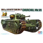 35210 Tamiya 1/35 Английский тяжелый пехотный танк Mk.IV Churchill Mk.VII с 3 фигурами танкистов и 1 фигурой угощающего фермера