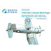 QD48126 Quinta Studio 1/48 3D Декаль интерьера кабины F4U-1 Corsair (Birdcage) (Hobby Boss)