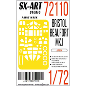 72110 SX-Art 1/72 Bristol Beaufort Mk.I Paint Mask (Airfix)
