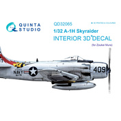 QD32065 Quinta Studio 1/32 3D Декаль интерьера кабины A-1H Skyraider (для модели ZM SWS)