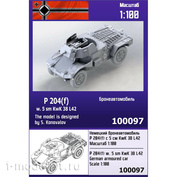 100097 Zebrano 1/100 Немецкий бронеавтомобиль P 204(f) с пушкой 5 см KwK 38 L42
