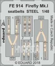 FE914 Eduard 1/48 photo etched parts for models Firefly Mk. I seatbelts STEEL
