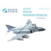 QD72032 Quinta Studio 1/72 3D Cabin Interior Decal F-4J (for Academy model)