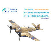 QD+48554 Quinta Studio 1/48 3D Декаль интерьера кабины Bristol Beaufighter Mk.VI (Tamiya) (с 3D-печатными деталями)