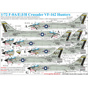 UR72208 SUNRISE 1/72 Decal for F-8A/E/J/H Crusader VA-162 FFA (removable lacquer substrate)