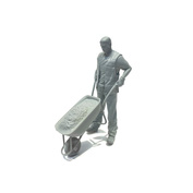 im35098 Imodelist 1/35 Figure of a road worker with a trolley for the model 3650 Zvezda
