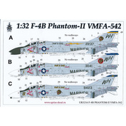 UR3216 UpRise 1/32 Декали для F-4B Phantom-II VMFA-542, без тех. надписей