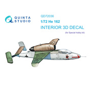 QD72036 Quinta Studio 1/72 3D Декаль интерьера кабины He 162 (Special Hobby)