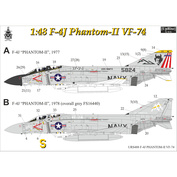 URS488 UpRise 1/48 Декали для F-4J Phantom-II VF-74, без тех. надписей