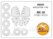 48045 KV Models 1/48 Набор окрасочных масок на Як-38 / Як-38М  + маски на диски и колеса
