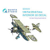 QD48230 Quinta Studio 1/48 3D Декаль интерьера кабины Fiat CR.42 (Italeri)