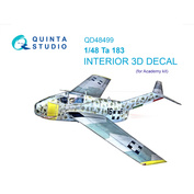 QD48499 Quinta Studio 1/48 3D Декаль интерьера кабины Ta 183 (Academy)