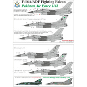 UR48154 UpRise 1/48 Декаль для F-16A/ADF PAF, сбивших Rutskoy Sukhoy-25 и Afghan Sukhoy-22