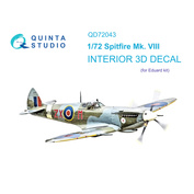 QD72043 Quinta Studio 1/72 3D Cabin Interior Decal Spitfire Mk.VIII (Eduard)