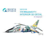 QD72136 Quinta Studio 1/72 3D Декаль интерьера кабины Mitsubishi F-1 (Hasegawa)