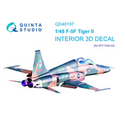 QD48197 Quinta Studio 1/48 3D Декаль интерьера кабины F-5F Tiger II (AFV Club)