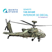 QD48375 Quinta Studio 1/48 3D Cabin Interior Decal AH-64E (Hasegawa)