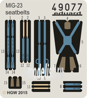 49077 Eduard 1/48 Фототравление для MiGG-23 seatbelts FABRIC (ремни безопасности)