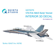 QD72076 Quinta Studio 1/72 3D Декаль интерьера кабины F/A-18A/C early (Academy)