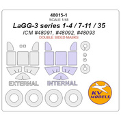 48015-1 KV Models 1/48 Mask for the plane LaGG-3 (Two-mask) + mask of the rims and wheels