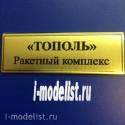 T04 Plate Plate for POPLAR (Rocket complex) 60x20 mm, color gold