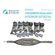QR35003 Quinta Studio 1/35 Комплект ремней на семейство бронеавтомобилей HUMVEE (Для всех моделей)
