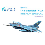 QD48012 Quinta Studio 1/48 3D Декаль интерьера кабины Mitsubishi F-2A (Hasegawa)