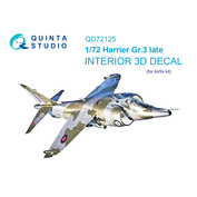 QD72125 Quinta Studio 1/72 3D Декаль интерьера кабины Harrier Gr.3 поздний (Airfix)