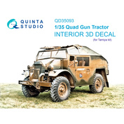 QD35093 Quinta Studio 1/35 3D Decal of the cabin interior Quad Gun Tractor (Tamiya)