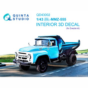 QD43002 Quinta Studio 1/43 3D decal of the cabin interior for the Zvezda model, art. 43004