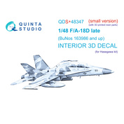 QDS+48347 Quinta Studio 1/48 3D Декаль интерьера кабины FA-18D поздний (Hasegawa) (с 3D-печатными деталями) (Малая версия)