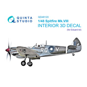 QD48120 Quinta Studio 1/48 3D Декаль интерьера кабины Spitfire Mk.VIII (Eduard)