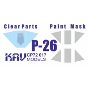 CP72 017 KAV models 1/72 Остекление и окрасочные маски для Boeing P-26 (KP)