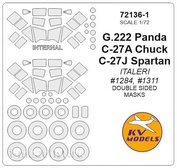 72136-1 KV Models 1/72 Окрасочные маски для G.222 Panda/C-27A Chuck/C-27J Spartan - двусторонние