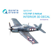 QD72147 Quinta Studio 1/72 3D Декаль интерьера кабины F6F-3 Hellcat (Eduard)