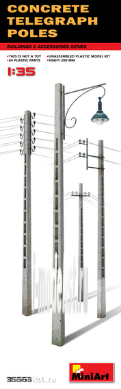 35563 MiniArt 1/35 Concrete Telegraph poles
